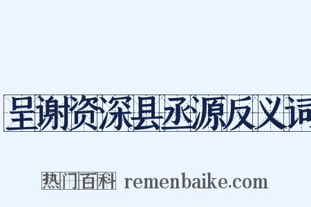 呈谢资深县丞源反义词是什么意思的图片